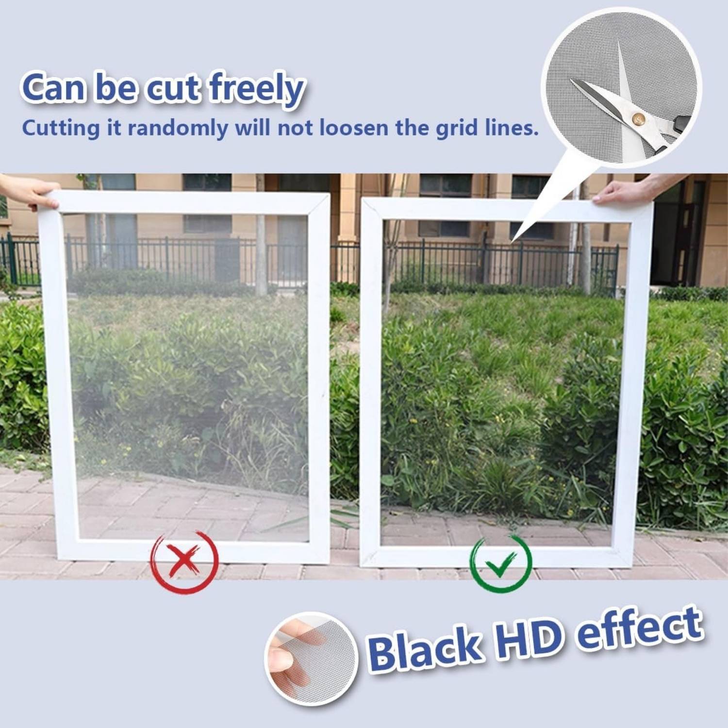 Velcro Window Screen Standard Mesh (Grey) 100 x 100 cm, image 7